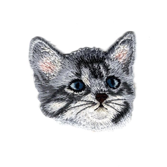 Patch Ecusson Thermocollant Chat Tigre Yeux Bleus 4 X 4 50 Cm Cdiscount Beaux Arts Et Loisirs Creatifs