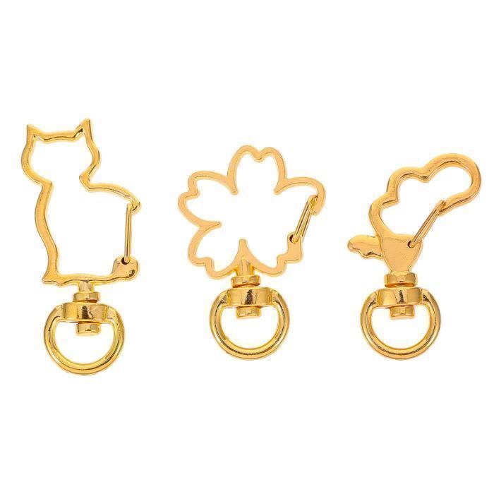 4 Pièces Mousquetons Triangle Doré - Anneau Saut Boucle Ressort - Porte-clés Déclencheur