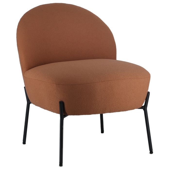 Fauteuil en tissu boucle rouille HELMI Fauteuil en tissu boucle rouille HELMI
