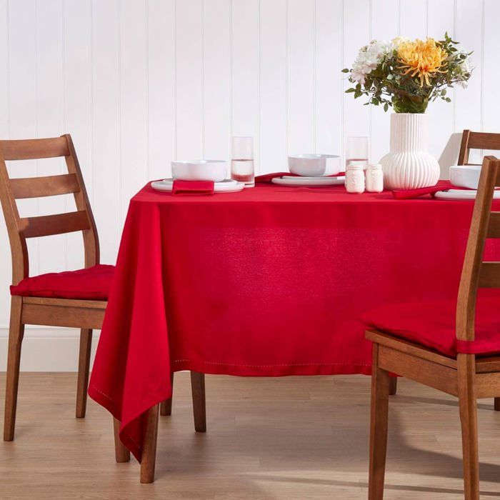 Nappe Rectangulaire Imperméable 140x240 Cm Damier Rouge - Intérieur Extérieur Salle à Manger Jardin Camping