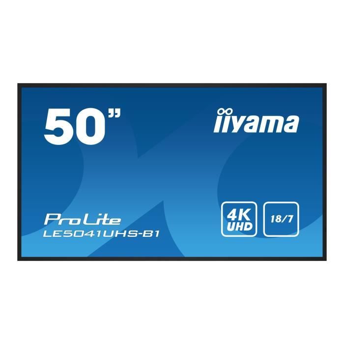 Écran plat LCD rétro-éclairé par LED avec lecteur de média intégré - iiyama - iiyama ProLite LE5041UHS-B1 50\