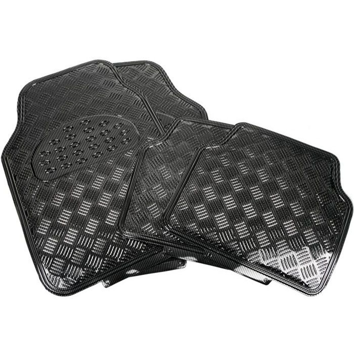 Jeu de 4 Tapis Voiture Tuning en PVC argent pas cher