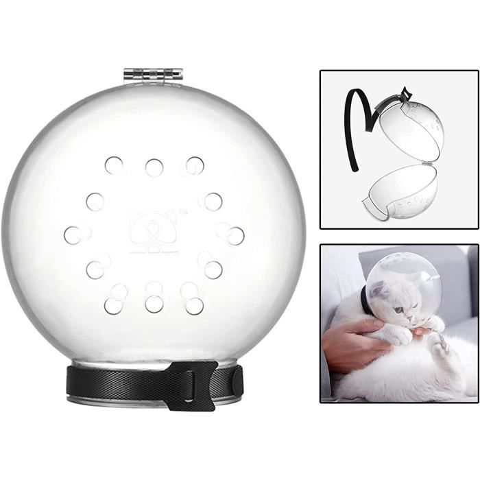 Comparer les prix de Muselière pour Chat - KAKOO - Capuche de Protection - Blanc - Translucide