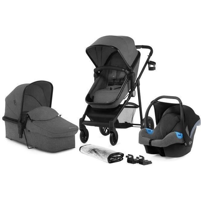 Kinderkraft Poussette 3 en 1 JULI, Landau Bébé, Siège Auto et Accessoires,  Gris - Cdiscount Puériculture & Eveil bébé