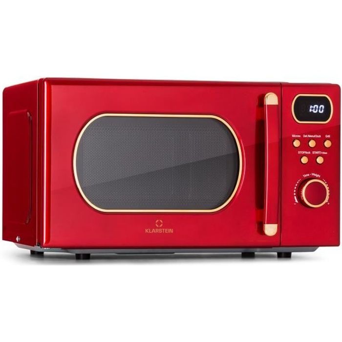 Micro-ondes avec grill - Klarstein Julieta 20L - 700 - 800 W - 8 programmes - Rouge