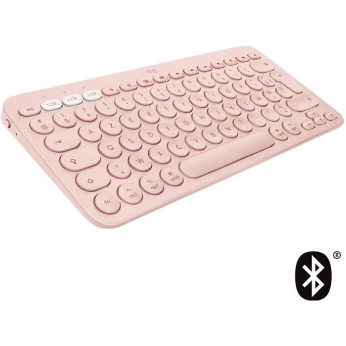 Clavier ordinateur - POUR MAC - Bluetooth - Logitech - K380 Multi-Device - ROSE