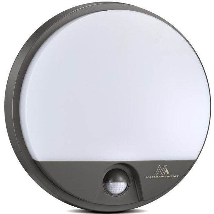 Applique murale LED avec détecteur de mouvement infrarouge IP54 - MACLEAN MCE291 GR - 15W - Gris