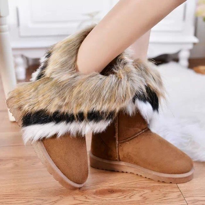 Bottes de Neige pour Femme Marque Modèle Couleur Brun Tige