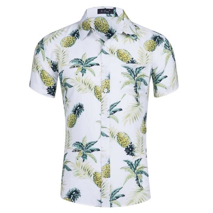 Chemise Hawaïenne Homme - Funky - Imprimé Fleur - Manches Courtes - Col