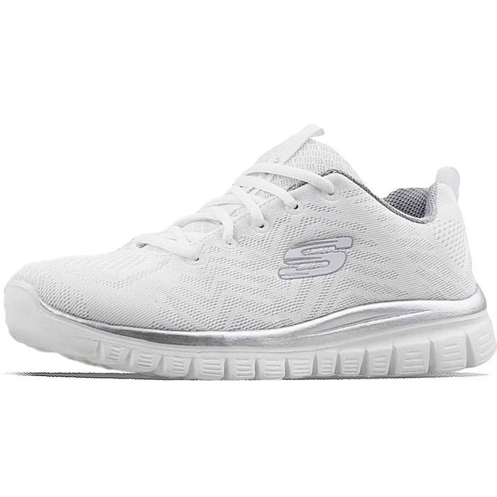 Skechers Skechers Graceful Get Connected 12615-WSL — Baskets Enfant Mixte Blanc textile à lacets