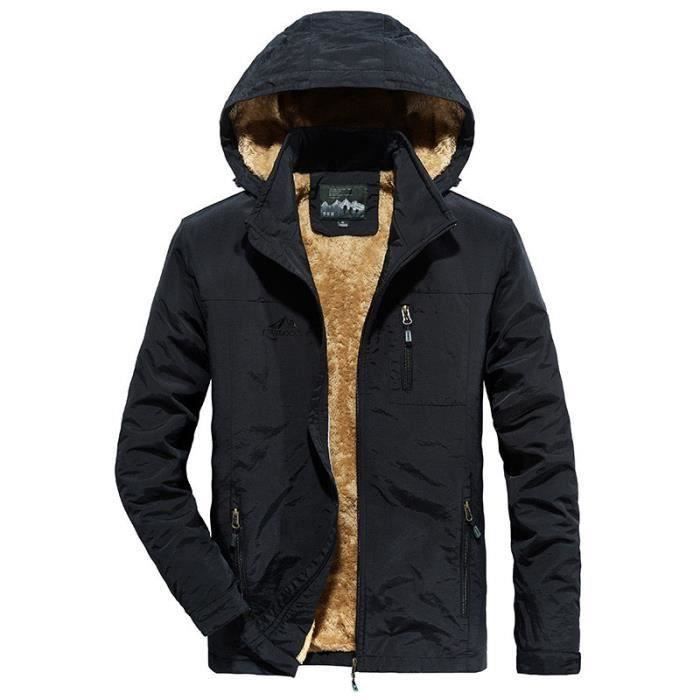 Veste D'hiver Matelassée Slalom Bleu Pour Homme - Coupe Grand, Style Puffer Avec Faux Duvet