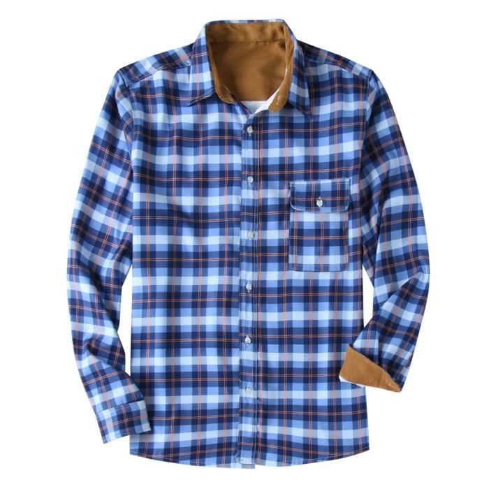 Homme Chemise Chemise Carreaux Chemise boutonnée Chemise à col Chemise