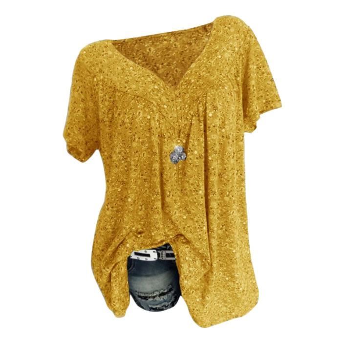 GRMLRPT Maglietta Donna Manica Corta T Shirt Magliette Elegante Tee Casual Camicia Scollo a V
