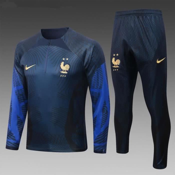 Survetement de Foot France 2022 2023 Homme 2 Etoiles Nouveau Maillot de Football Pas Cher Survet Kit Cdiscount Sport