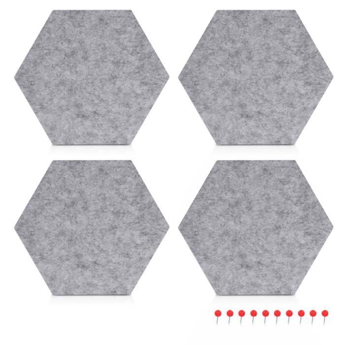 8 Tableaux D'affichage Hexagonaux En Feutre Auto-adhésifs - 17.5x15.2 Cm - Avec 20 Punaises - Déco Murale Créative - 4