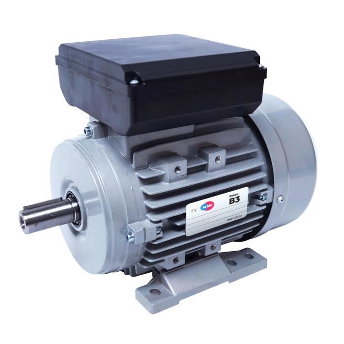 Moteur Électrique Monophasé 0,55 KW 0,75 CV 220V 3000 Tr/min B3 Pattes Axe 14mm Taille 71