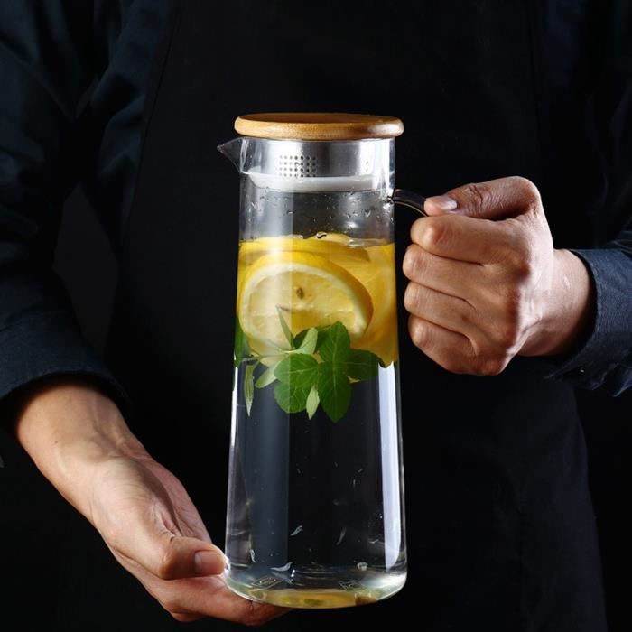Carafe À Eau En Acrylique Avec Couvercle Bouteille De Jus Transparente