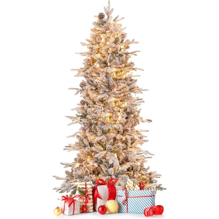 Sapin de Noël artificiel H.180 cm 782 branches avec pommes de pin