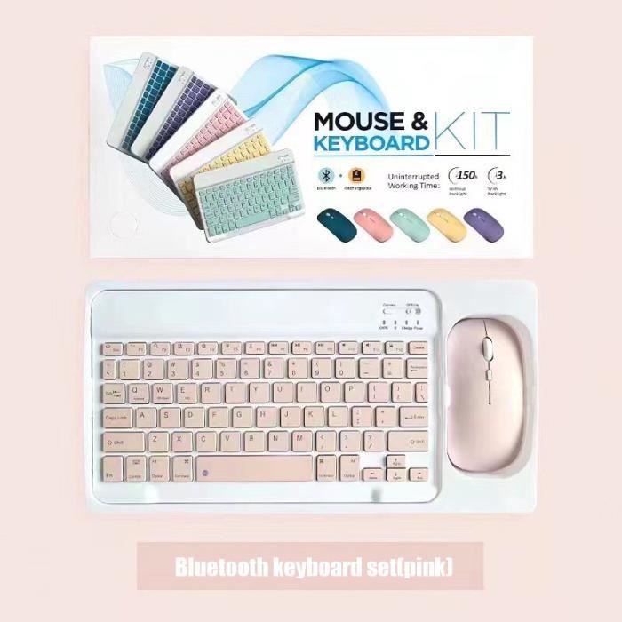 Housse tablette,Kit de clavier Bluetooth sans fil,souris,pour