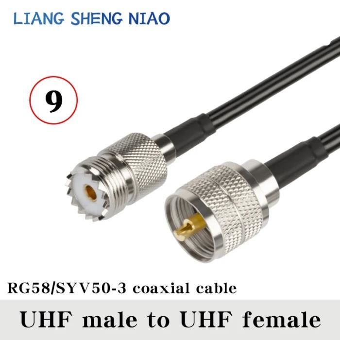 SO239 SMA CB Radio Extension Cable 1m 3.3ft Waterproof Jumper VHF UHF Female To SMA Male Coax Low Loss 8D-FB 11.1mm RF Coaxial Aerial Cable For Two Way Marine Amateur HAM Radio - View #3
