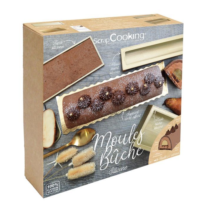 Kit de 3 moules pour réaliser sa bûche de Noël - moule, insert, semelle -  Cdiscount Bricolage