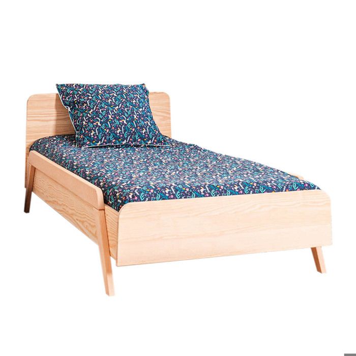Lit Enfant Avec Barrieres Pixia Brut A Peindre 90x190 Cm Cdiscount Maison