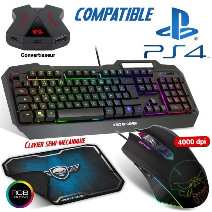 Pack Clavier Souris Tapis Convertisseur pour Xbox One PS4 PS3 Nintendo  Switch Cross Gamer - Cdiscount Informatique