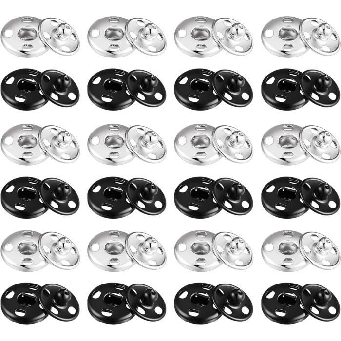 Boutons-pression En Métal – Lot De 10, Noir, 25 Mm, Pour Vêtements, Sacs, Travaux De Couture - 7