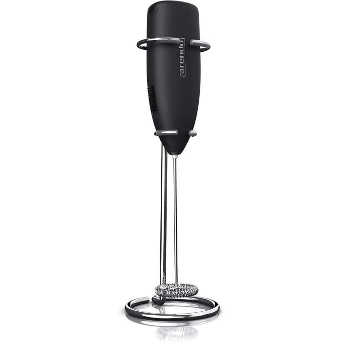 Arendo - Mousseur à Lait électrique - Milk frother - 2 Touches pour moussage à Chaud et à Froid - Surface Soft Touch - avec revêtement Anti-adhésif - Blanc | Votre wishlist sur
