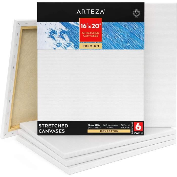 Châssis Toile Honsell 30x40 Cm - 100% Coton 300 G/m² - Apprêté Noir - Bois Épicéa - Pour Peinture