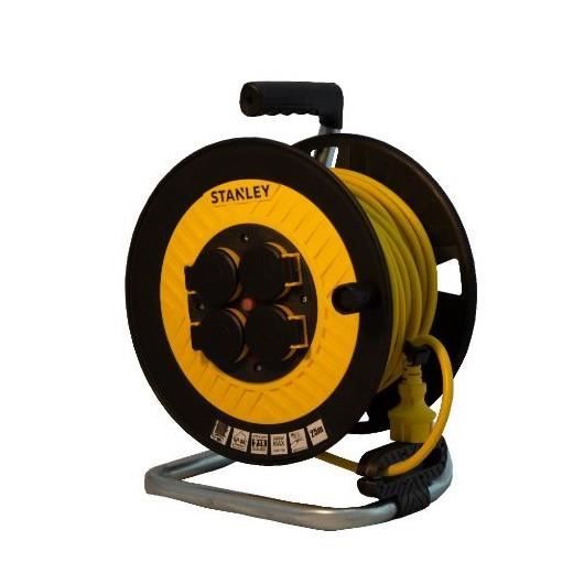 STANLEY 6394 Enrouleur prolongateur 40m H05VV F 3*1.5 mm2 IP44 équipé d'un disjoncteur thermique