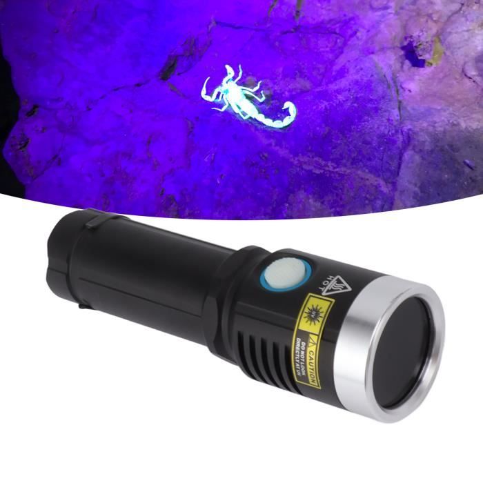 Lampe de poche UV - TBEST - Modèle 365NM - Rechargeable USB - Alliage daluminium - 1 mode puissant