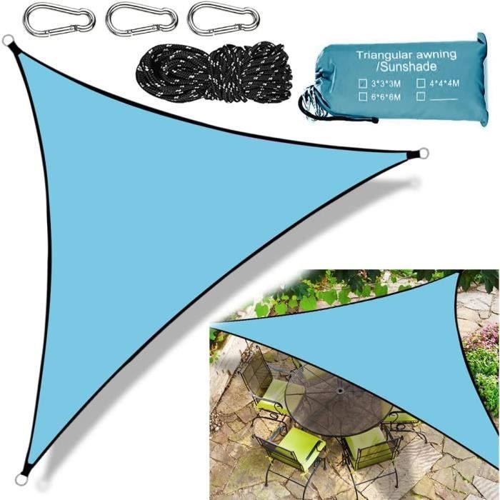 Voile D'ombrage Triangulaire 3x3x3m SUNNY GUARD - Imperméable - Protection UV - Gris Anthracite