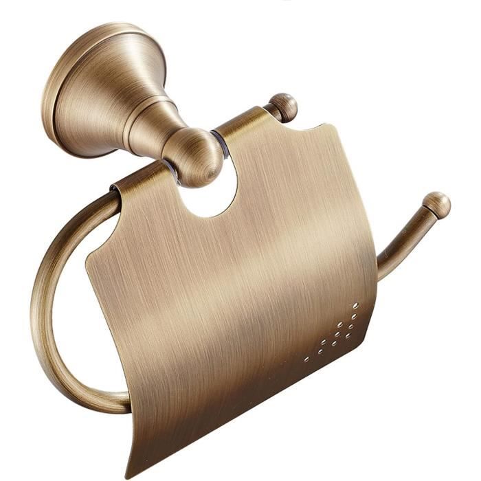 Porte-Rouleau De Papier Toilette Mural En Laiton Finition Bronze