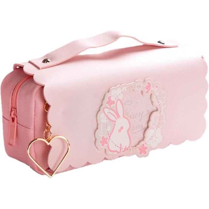 Trousse Crayon 120 Places PU Noir - 27x22x3cm Pour Artistes Et Dessinateurs - Portative 4 Couches