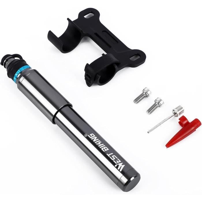 Mini Pompe à Vélo Portable JSTH - Compatible Presta Schrader, 100 PSI Avec Support Cadre