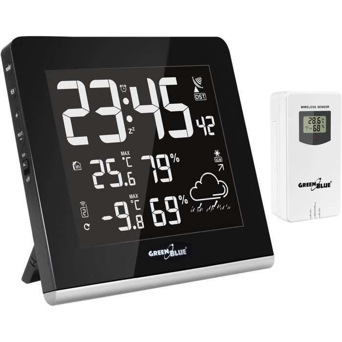 Station Météo Sans Fil écran Couleur Tactile Avec 3 Capteurs - Surveillance Température Humidité Intérieur/extérieur