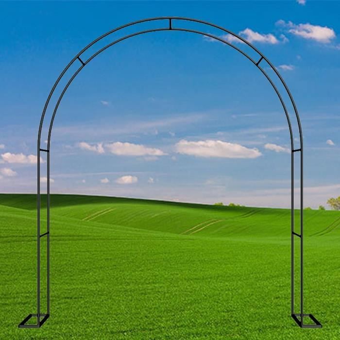 Demi Arche Arceau à Rosiers 240cm Ou 267cm - Tuteur Pour Plantes Grimpantes Jardin Extérieur (Black,125x267x60cm)