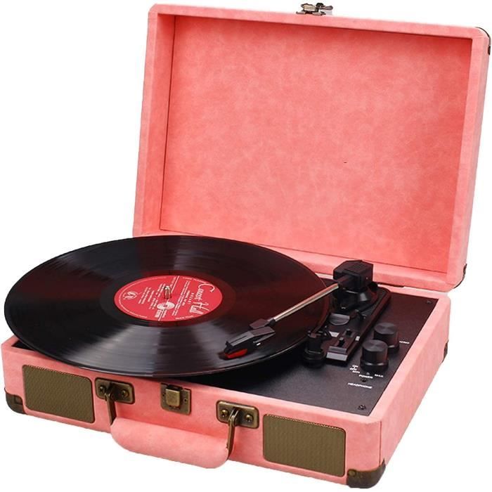 Tourne Disques Bluetooth 33/45 Tours avec 2 Haut-Parleurs Modèle LS-301BK Lenco Noir - Platine vinyle - Achat & prix