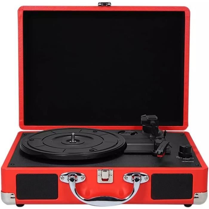 Tourne-disque Bluetooth Avec Veilleuse Et Horloge – Haut-parleur Portable 3 En 1, Design Vintage Vert - 6