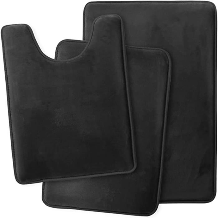 Lot de 3 Pièces Tapis de Bain Doux Contour WC Arc Décoratif Absorbant