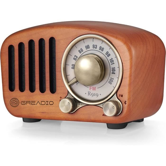 Mini Enceinte Bluetooth Rétro Avec Radio FM - Design Vintage, Batterie Rechargeable, Bluetooth 5.0, USB/TF/AUX, Mains Libres