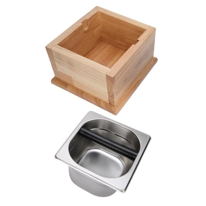 Récipient Café Acier Inox Boîte à Marc De Café Acier Inox - Accessoire Machine à Expresso, Facile à Nettoyer Barre Frappe Café