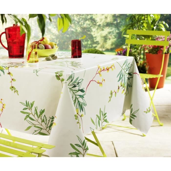 Toile Ciree Nappe Au Metre 140 Cm De Large Floral Japonais Anti Taches Table Rectangulaire Blanche Vert Interieur Exterieur Bambou Cdiscount Maison