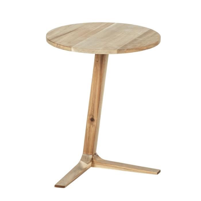 table d'appoint ronde acina en bois d'acacia - wenko - style contemporain et design - fsc