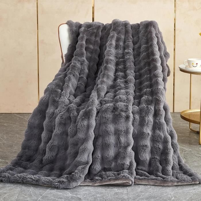 Plaid design marron 100% laine moderne et élégant