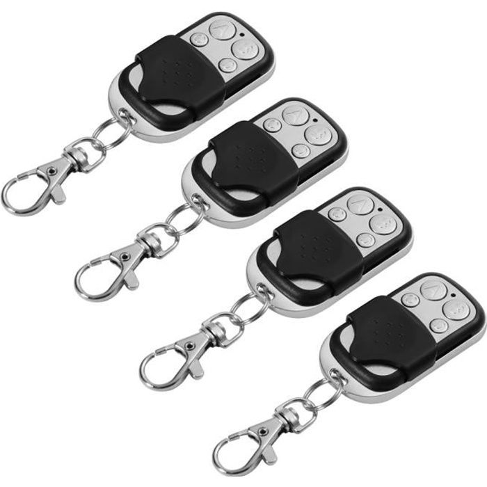 XCSOURCE 4pcs Télécommande Universel Clonage Portail Electrique Garage Ouvre-Porte Fob 433mhz Remplacement Porte Clé HS641