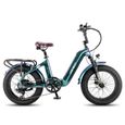 Vélo électrique Cadre en fibre de carbone FAFREES F20Master 500W 48V 22.5AH 45KM/H 20"*4.0 pneus tout terrain-vert-1