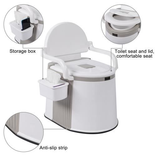 DREAMADE Toilettes Portable, WC Chimique 20L pour Voyage Camping Extérieur,  pour Camping Voyage et à Domicile, Charge 100KG, Gris - Cdiscount Bricolage