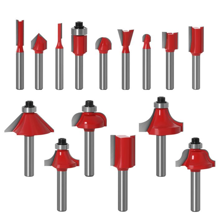 Lot 3 Fraises à 45° 8 Mm – Fraises à Onglet Encoller Pour Bois, Tige 8 Mm, Diamètres 35/38/50 Mm